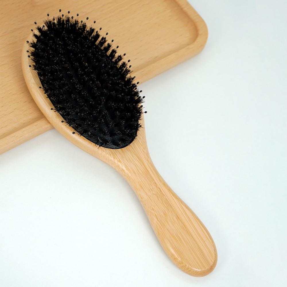 Bamboo Handle Air Cushion Hair Brush - Anti-static Scalp Massage Comb, Detangling for All Hair Types, Daily Hair Care Tool