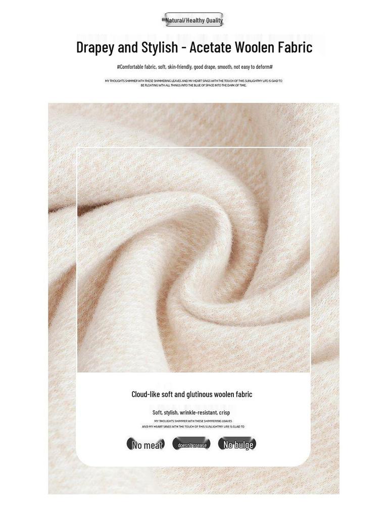 Women's High-Waisted Wool Wide-Leg Pants - Cozy Autumn/Winter Slimming Casual Trousers