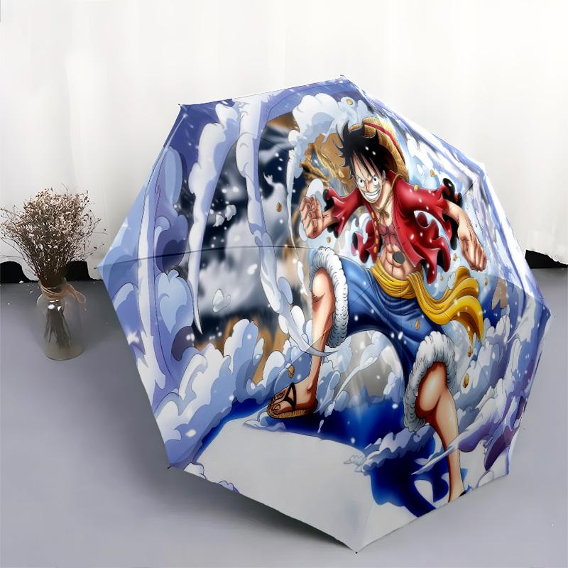 1 PC Automatic Folding Umbrella - Monkey D Luffy Pattern Portable Foldable Design With 8 Ribs Christmas Birthday Gifts