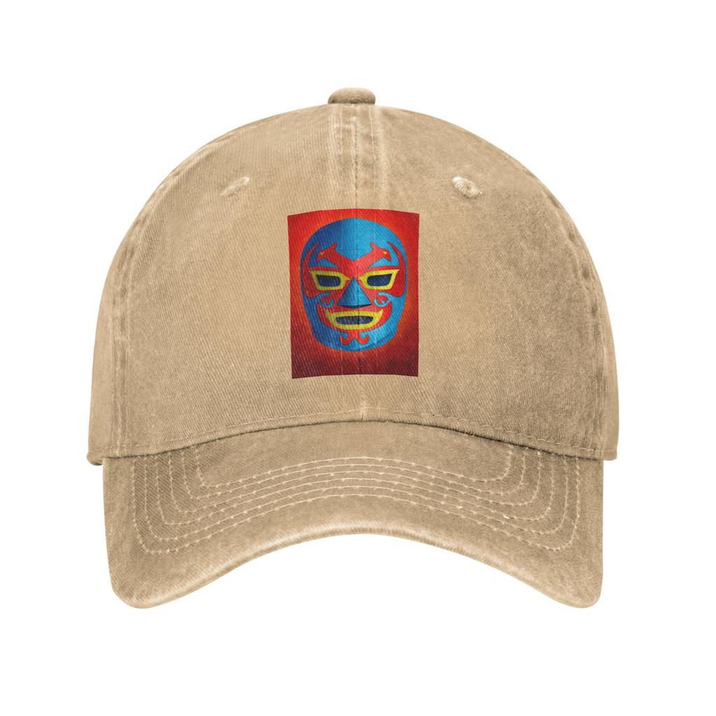 Bunte mexikanische Wrestler Luchador gewaschene Denim-Kappe lässige Baseballkappen verstellbare Mütze Sommer Unisex Baseballkappen