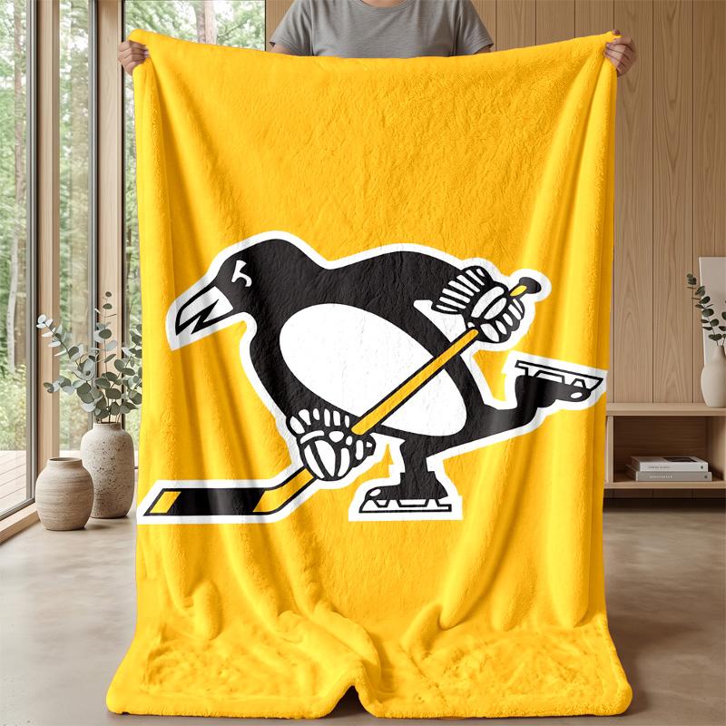 Coperta Morbida in Flanella Pittsburgh Penguins Coperta Calda e Accogliente per Divano Letto Viaggio Uso in Tutte le Stagioni