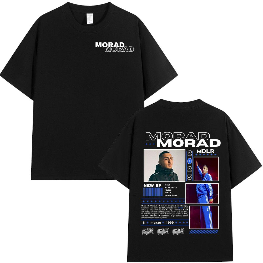 Rappare Morad M.D.L.R Grafisk T-shirt Herr Dam Kläder Mode Hip Hop Vintage T-shirt Bomull Oversize Kortärmad T-shirts