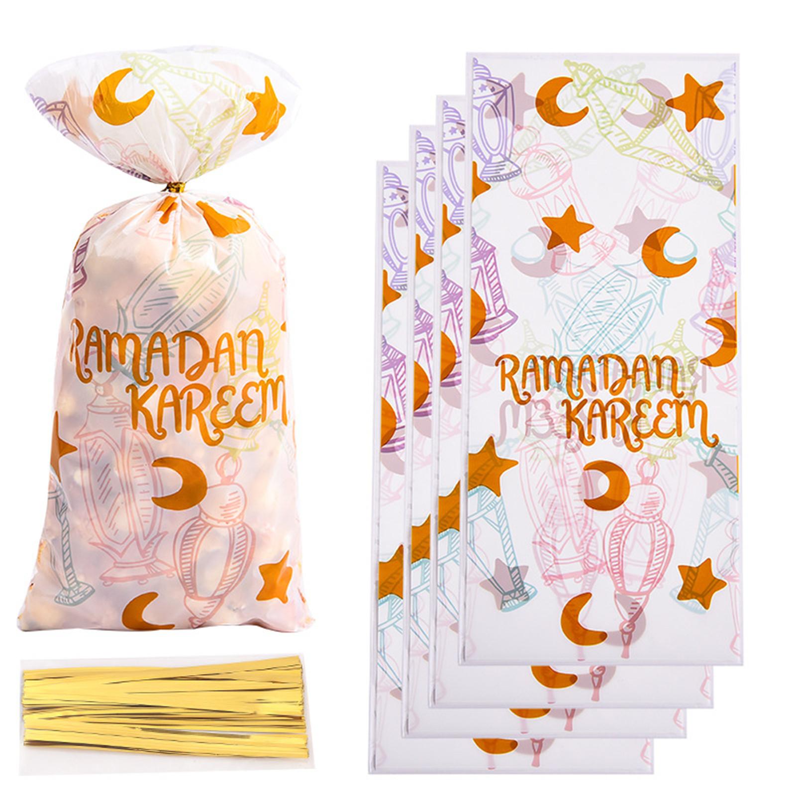 

50 шт. Подарочные пакеты Рамадан Карим Ид Мубарак Пакет для конфет и печенья 2024 Исламские мусульманские товары для вечеринок Подарочный упаковочный мешочек Ид