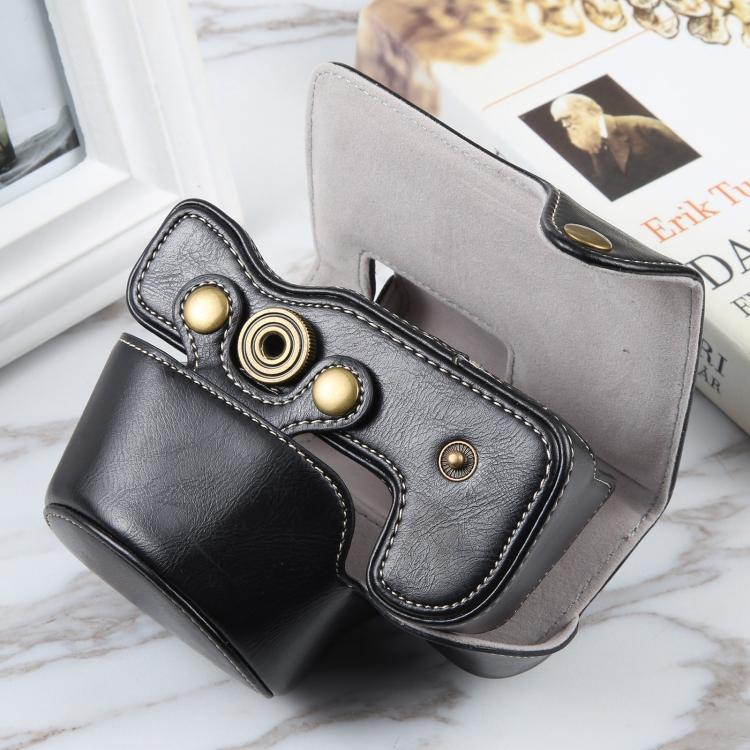 Celotělová magnetická kožená brašna na fotoaparát Nikon Z50 / Z30 s popruhem