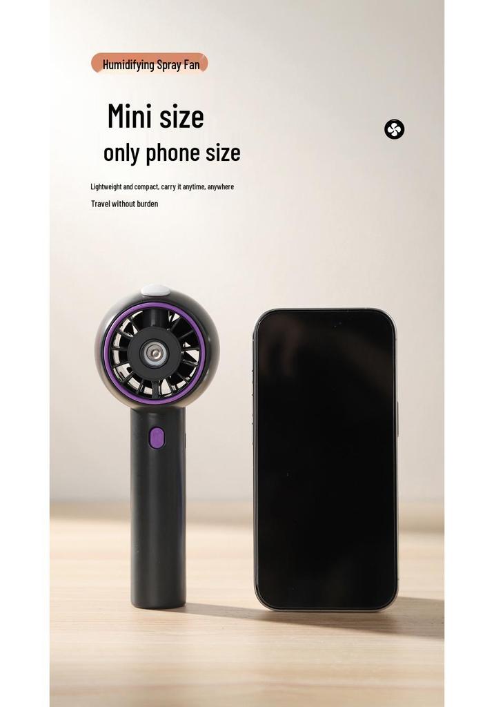 Cartoon Mini Handheld Humidifying Fan with USB Charging