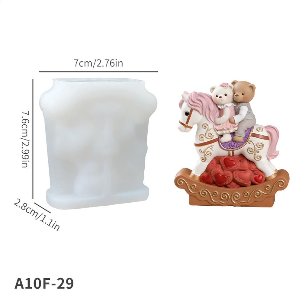 

Silicone Mold Romantic Flexible Mould Silicone Mold For Bear Couple Ornament For Concrete Plaster Clay Epoxy Resin Adults Family белый