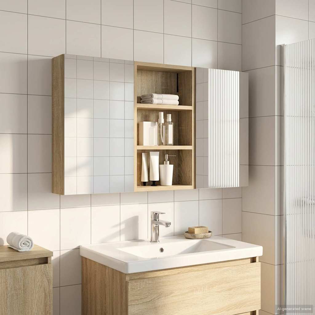 Bathroom Cabinet Set 3 Pcs 90 X 10.5 X 50 Cm Particleboard