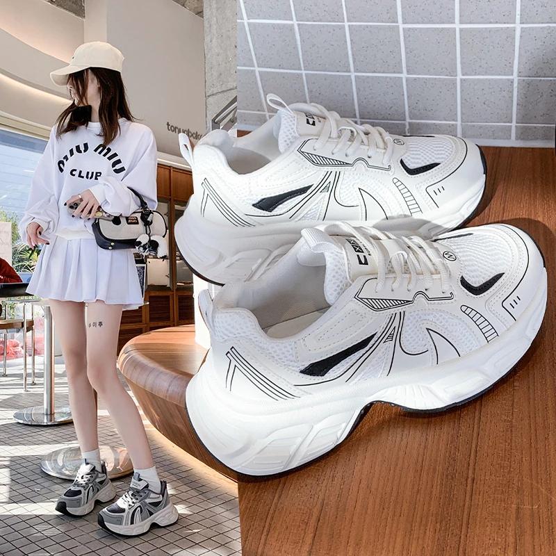 New Popular Thick Soled Height Increasing Dad Shoes Versatile Casual Sports Shoes