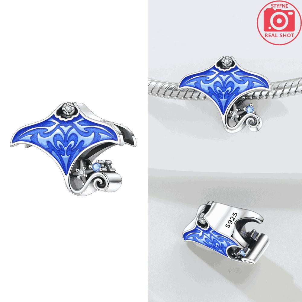 Charms Original Copper Blue Penguin Dolphin Jellyfish Manta Ray Beads Fit Bracelet Women Jewelry Diy Fine Gift Making