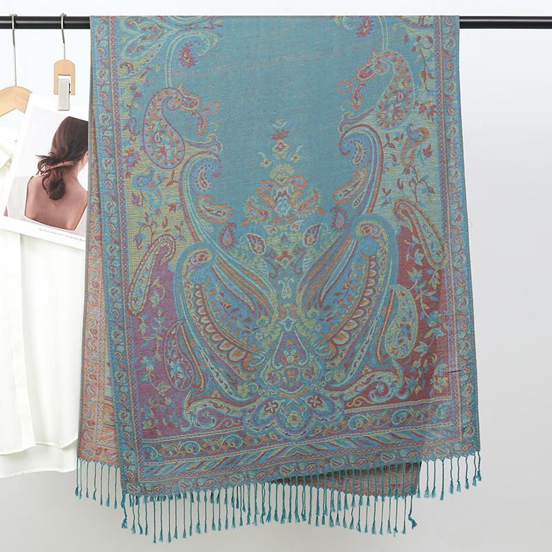 Winter Warm Cashmere Scarf For Women Luxury Print Pashmina Shawl Wrap Neckerchief Female Bufanda Echarpe Design Headband
