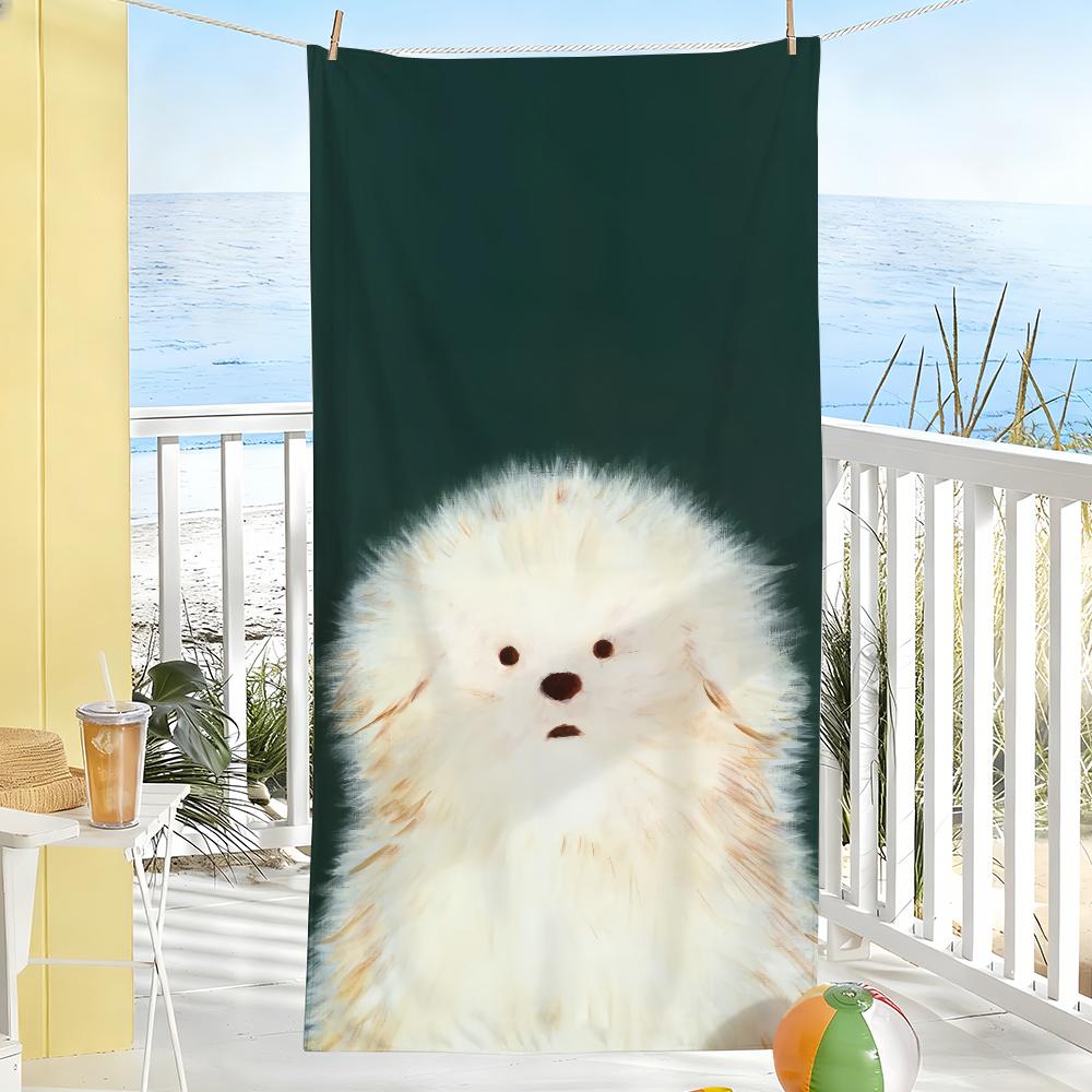 

Art Cute Cartoon Dog Towel Soft Pool Gift For Travel Gym Shower Camping Quick Dry Sports Large Beach Towels W30*H60(CM)
