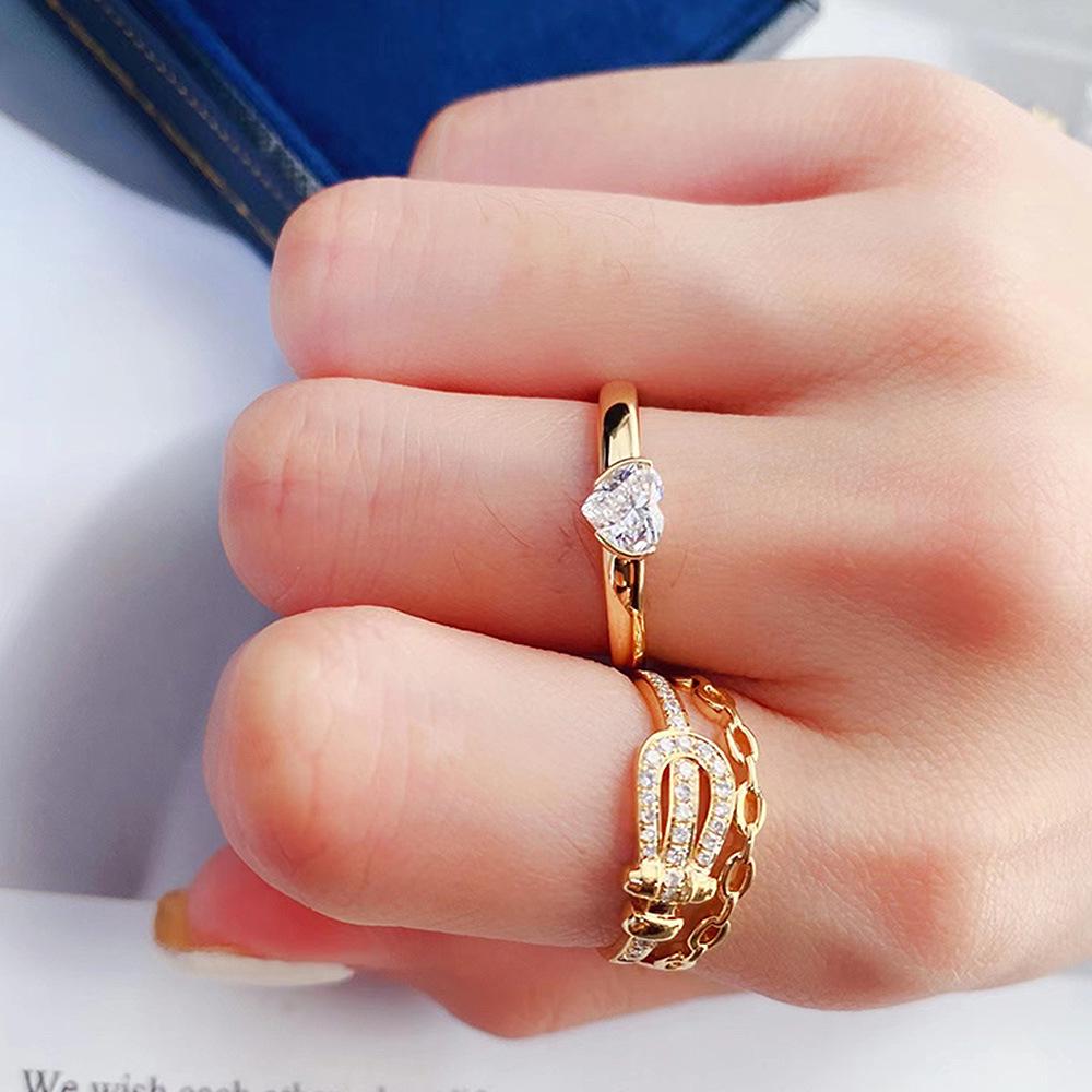 Xiancan Jewelry Heart-Shaped Ring: 2022 Fashion, 6x6 Luxury Simulated Engagement Diamond, Girlish Design