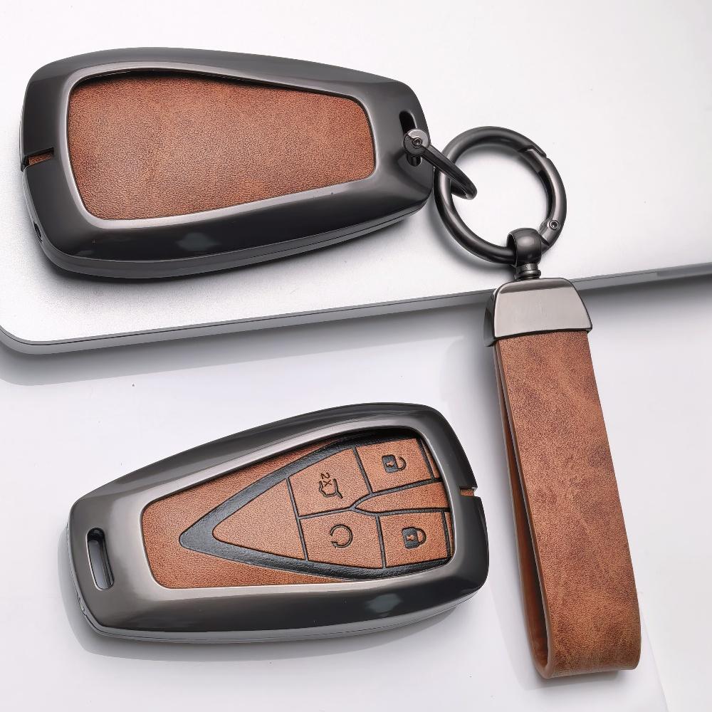 Zinc Alloy Leather Car Key Case Cover For Changan Cs35Plus Cs55Plus Cs75Plus  Key Protective Case Keychain Car-Styling