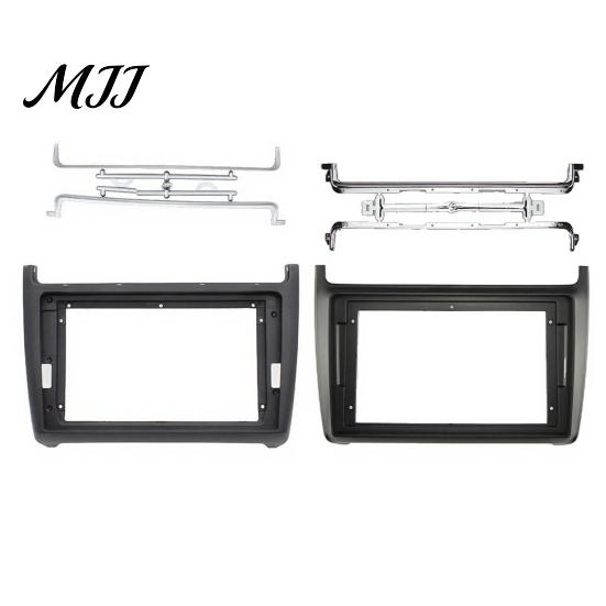 Car Navigation Console Bezel 9 Inch Radio Dash Kit for Volkswagen 2014, Stereo Fascia Panel Vehicle Installation with Mounting Brackets Screws, Center