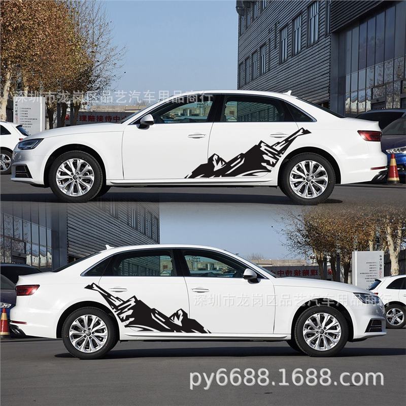 Jeep Wrangler SUV Schneebirge Grafik Seitenschweller Aufkleber D-851