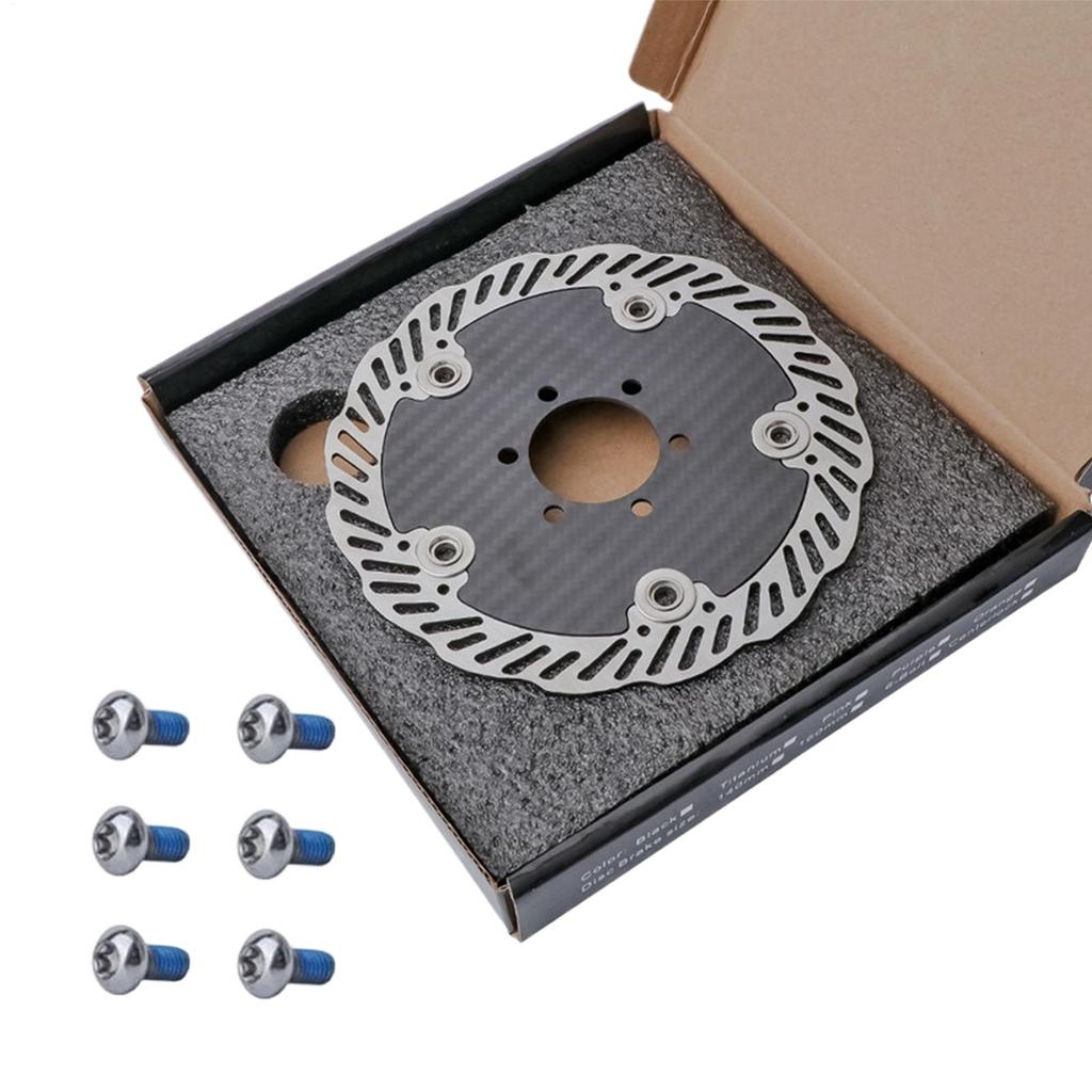140mm/160mm Bike Carbon Fiber Disc Brake Rotor Six-Bol/ Center Lock Cycling Brake Rotor Mountain Road Bicycle Floating Brake Pad
