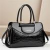 New Design Trend with Bright Leather Alligator Print Middle-aged Women Shoulder Handbag Large Size Capacity Style Commuter Crossbody Bag