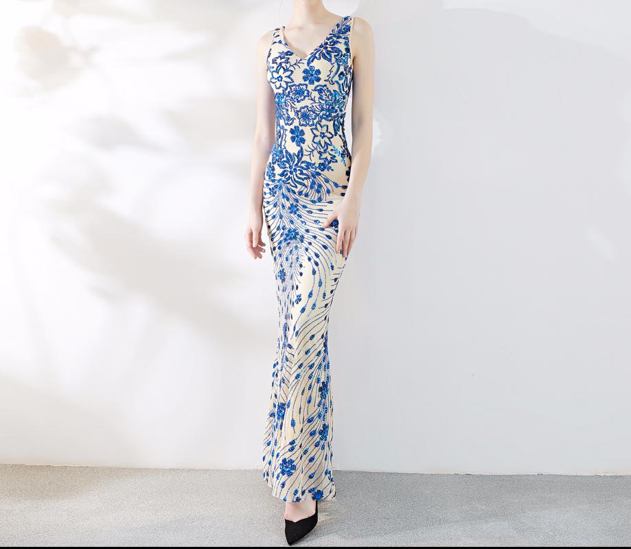 Women's Long Formal Evening Dress Party Prom Dresses Gown Cocktail Seuqin Mermaid Dress