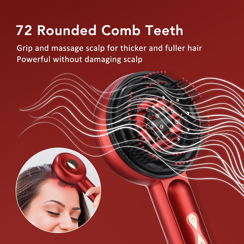 Hair Care Massage Comb EMS Micro-current Head Massager 660 Infrared Red Light Anti Hair Loss Hairbrush Scalp Oil Applicator