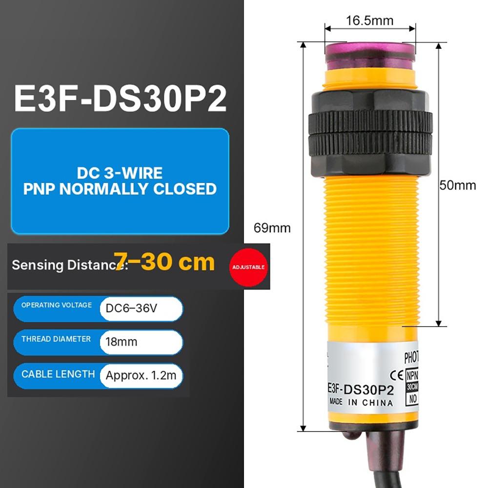 1Pcs Adjustable Sensitivity Diffuse Reflection Photoelectric Switch