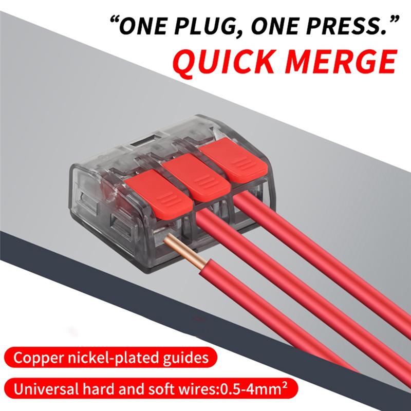 A25F-CMK63 Lever Wire Quick Connectors Clamp Electrical Cable Home Assortment Terminal Block 0.08-4Mm 32A 1 In 3 Out