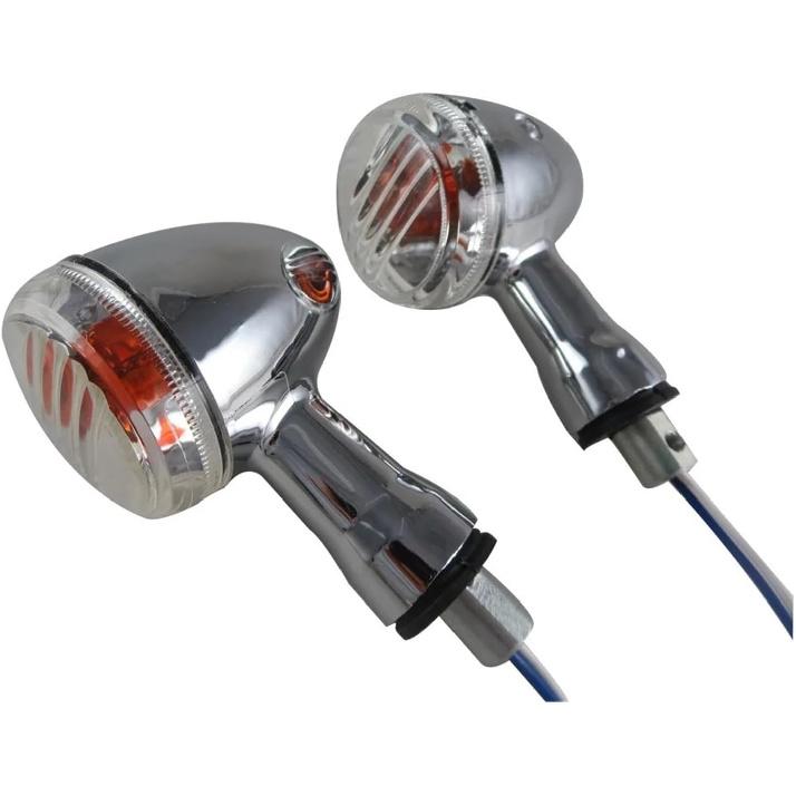

Moto Indicators Motorcycle 3 Wires Front Chrome Amber Turn Signal Indicator Light Lamp for Suzuki Boulevard M109R VRZ1800 2006-2013 Transparency 1Pair