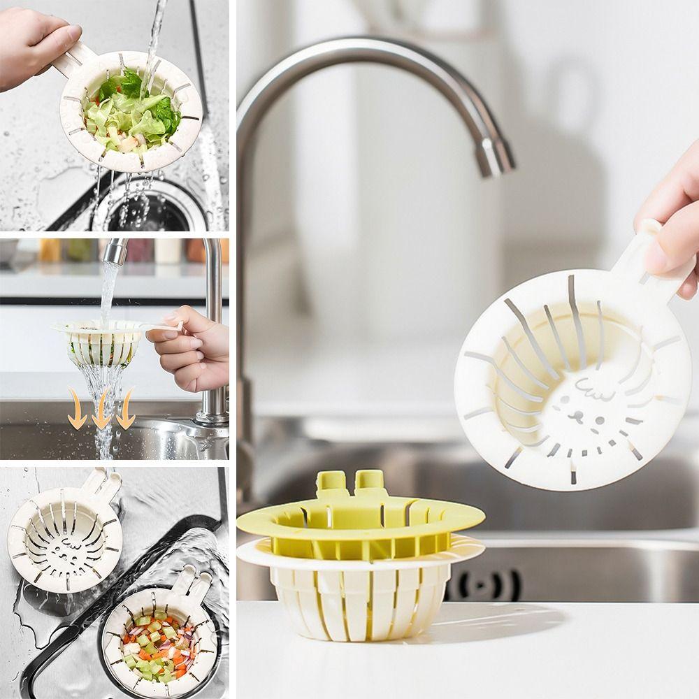 

Leftovers Strainer Kitchen Sink Strainer with Handle Floor Drain Sewer Strainer New Sink Basin зелений