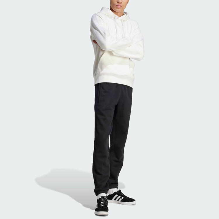 Adidas Originals Blue Version Essentials Solid Color Drawstring Casual Cuffed Sweatpants Men Bottoms Black IL6171