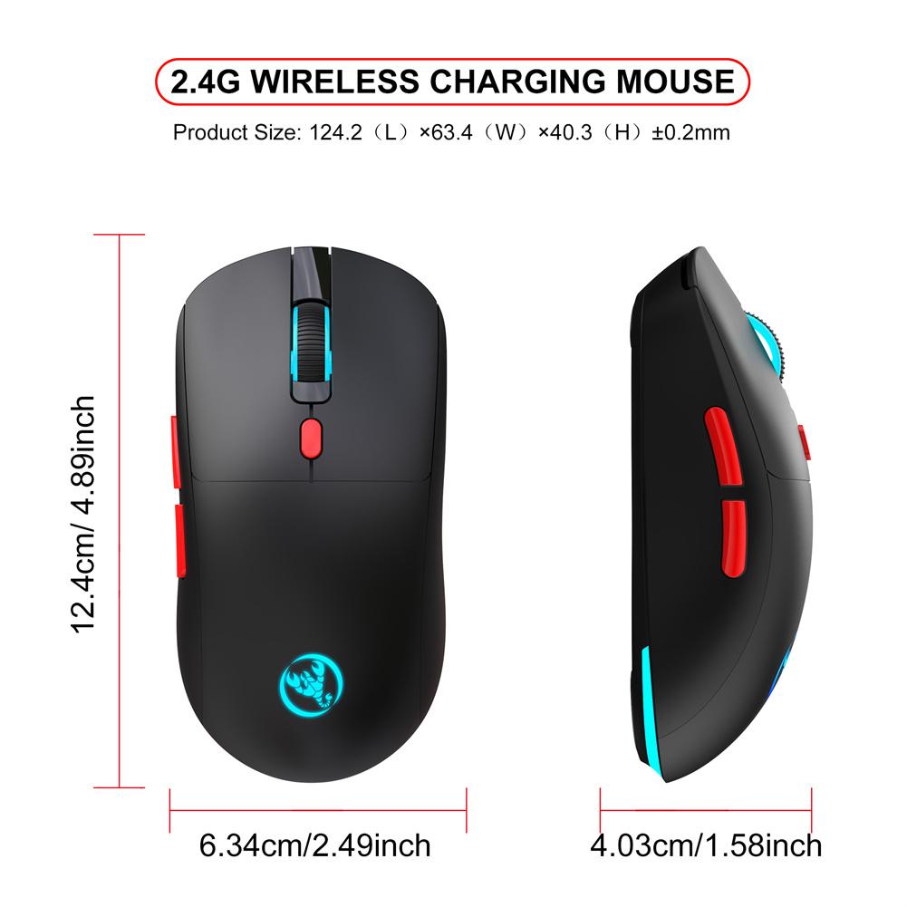 T20 2.4G Wireless Gaming Mouse 7-Color Backlit Ergonomic Mouse 3600 DPI Rechargeable Wireless Computer Mouse For Laptop PC Desktop