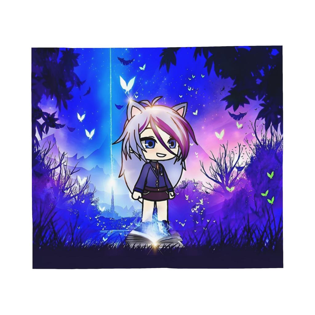 Gacha Life Club Girls Dolls Blanket Flannel Printed Game Anime Breathable Lightweight Throw Blankets for Bedding