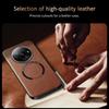 For Redmi A3 A3X Fine Hole PU Cow Pattern Leather Outer Magnetic Ring Soft Edge Anti-Drop Anti-Fingerprint Phone Case