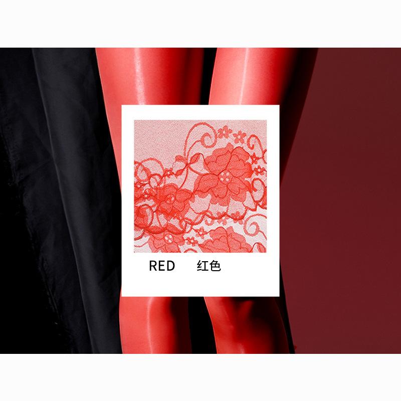 Women's Rose Flower Lace Stocking Set - Lustrous Silk Smooth Knee-Length Stockings Base socks