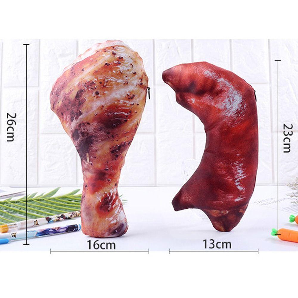 Realistic Meat Pencil Case Pig's Trotters Stationery Bag Creative Fish Shape Pen Bag  Make-up Pouch