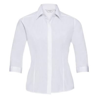Ladies Collection 3/4 Sleeve Poly-Cotton Easy Care Fitted Poplin Shirt