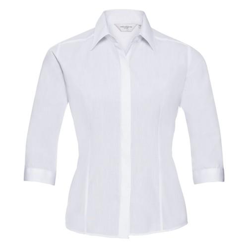 Camicia da donna in popeline di cotone con maniche a 3/4 della collezione Russell