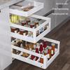 Kitchen Cabinet 3-Tier Aluminum Alloy Pull-Out Spice Rack