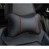 2PCS Auto Universal Seat Soft Breathable Interior Decoration Top Quality Cowhide Car Neck Pillows Headrest Neck Pillow Support