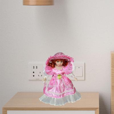 Porcelain Doll 11.81" Dollhouse Ornament Kids Birthday Gift Decoration Vintage Design