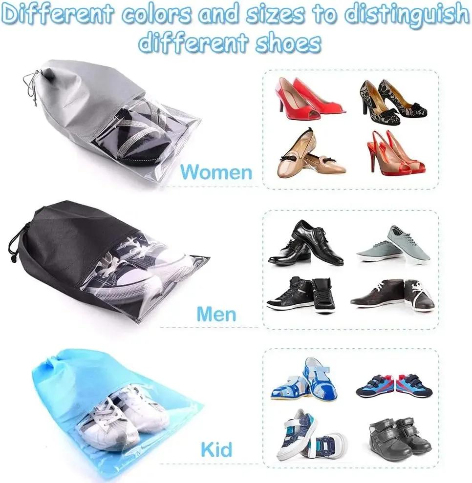 20 Stück Reise-Schuhtaschen Staubdichte Kordelzug-Aufbewahrungstaschen Vliesstoff-Beutel Schuh-Organizer Reise-Schuhbeutel-Organizer Tragbar