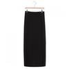 SHop   Women Linen H Line Long Skirt witH Back Slit Black Stj Wsk 21374
