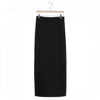 SHop   Women Linen H Line Long Skirt witH Back Slit Black Stj Wsk 21374