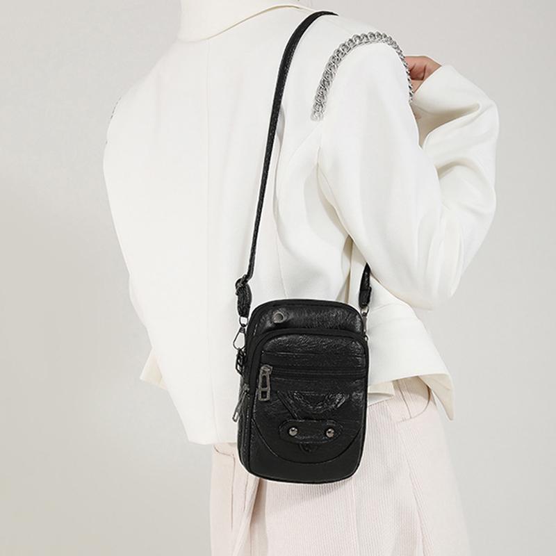 Multifunktionale kleine Umhängetasche aus weichem PU-Leder für Damen, Vintage-Designer, Handy-Geldbörse, kleine Umhängetasche für Damen