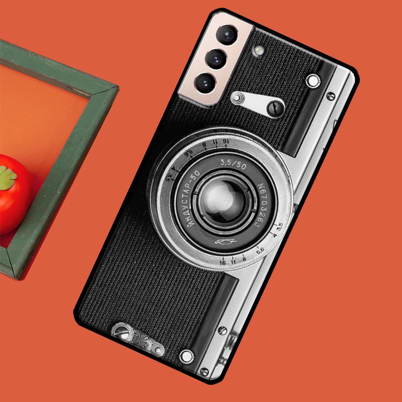 Retro Camera Vintage Soft Case For Samsung Galaxy S23 S22 S21 Ultra Note 20 Note 10 S8 S9 S10 Plus S20 FE Cover
