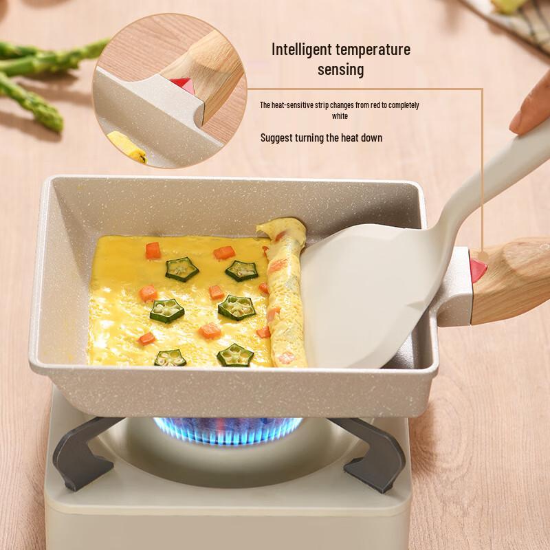 Tri-Dragon Maifan Stone Non-Stick Square Tamagoyaki Frying Pan with Temperature Sensor