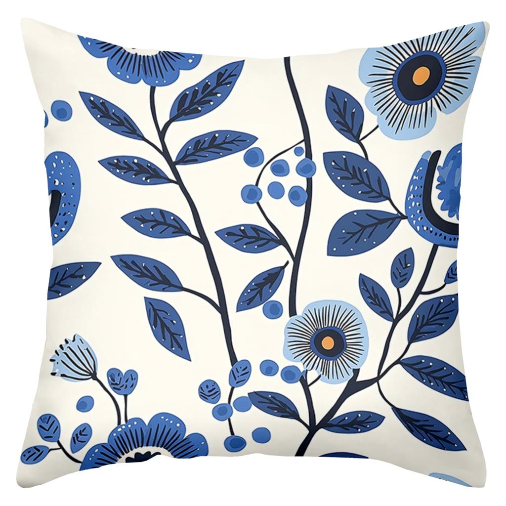 Floral Patterned Throw Pillows For Home Decor Polyester Pillowcase, Sofa Decorative Cushion Cov Headboard Pillow