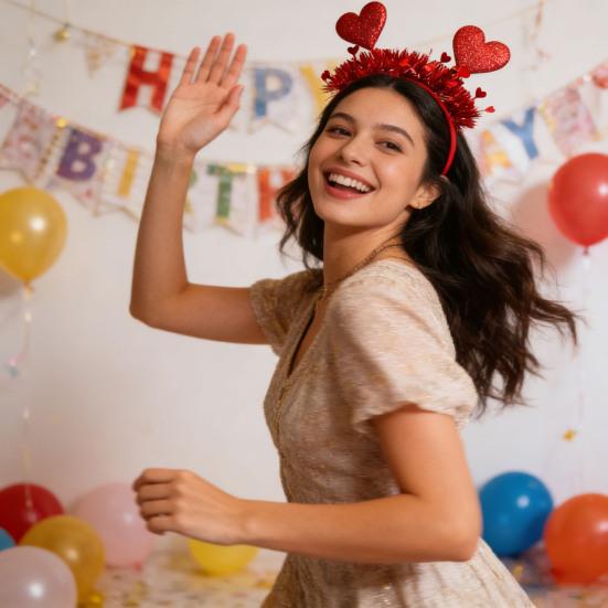 Hair Hoop Romantic Red Heart Decor Headband Valentine Day Weddings Parties Express Love Gift Hair Accessory