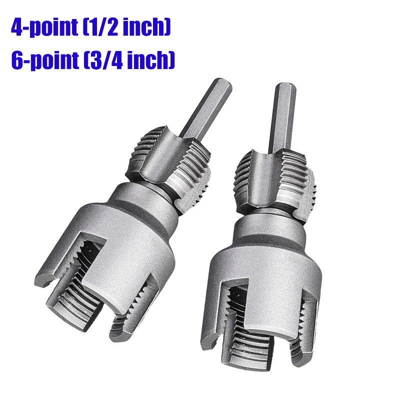 Electric Drill Compatible Water Pipe Threading Tool  Multifunctional Screw Extractor Kit 4/6 Points Threader Thread Repair Extractor Remover Broken