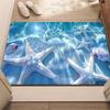 Coastal Ocean Starfish Felt Doormat, 2D Flat Non-Slip Entrance Mat, Washable Summer Beach Door Mat for Tropical Home Minimalist