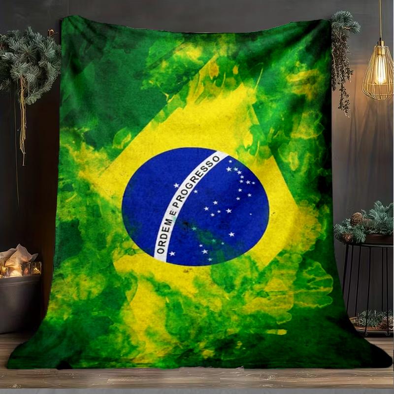 1PC Brazil Artwork Printed Soft Flannel Blanket Throw for Adult Bedroom Living Room Sofa Camping Travel Fan Gifts Christmas Gifts