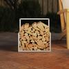 Firewood Rack White 40x40x40 Cm Cold Rolled Steel